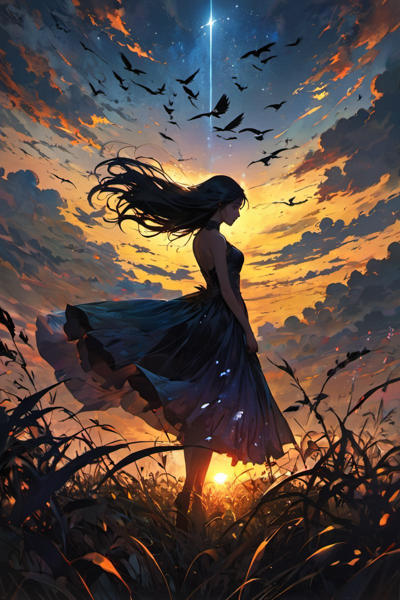 13370-281732848-ethereal fantasy concept art of  masterpiece,best,dark style silhouette,crows dancing in the air,motion blur,the back of a young.png